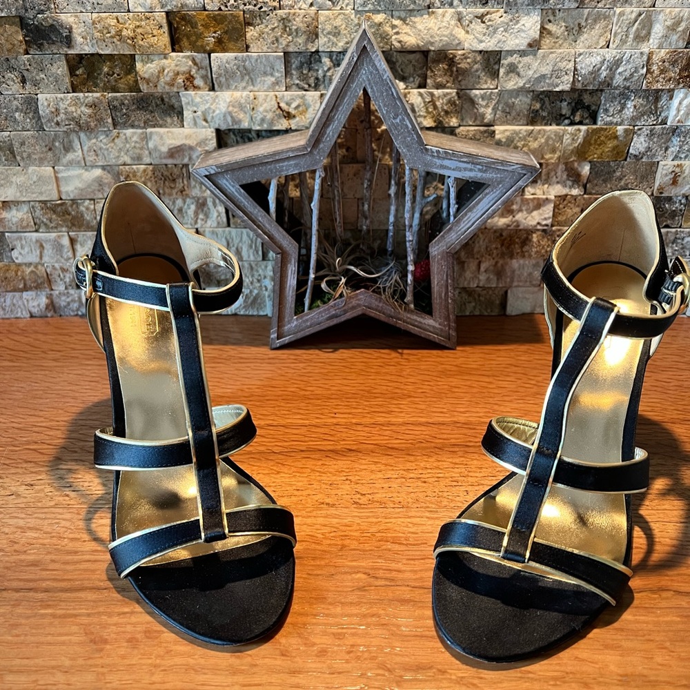 Coach “Trixy” Sateen Wedge Sandals